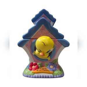 Warner Bros Looney Tunes Tweety Bird Home Tweet Home House Cookie Jar Blue Pink